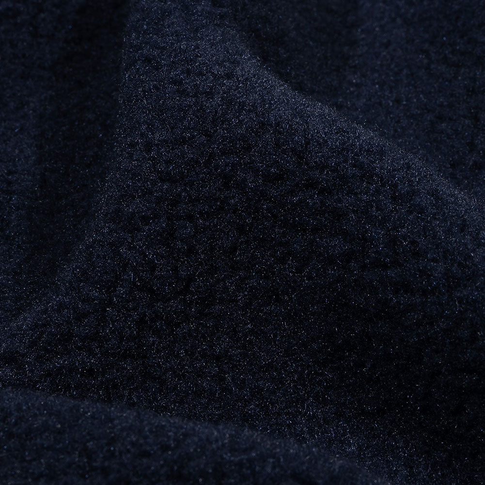Balenciaga Italian Navy Single Face Polyester and Acrylic Plush Sweatshirt Fleece Detail