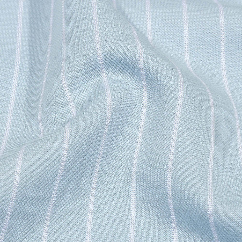 Balenciaga Italian Baby Blue and White Cotton Blend Jacquard Knit Folded