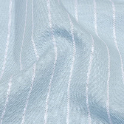Balenciaga Italian Baby Blue and White Cotton Blend Jacquard Knit Folded