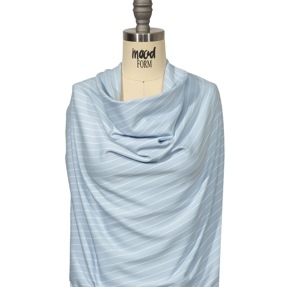 Balenciaga Italian Baby Blue and White Cotton Blend Jacquard Knit Detail