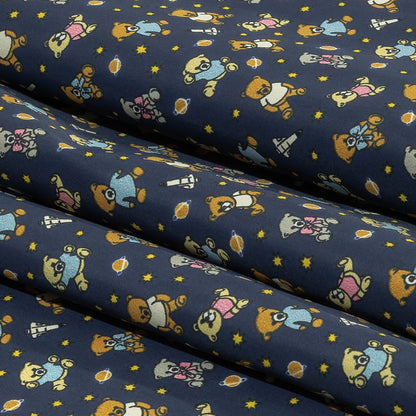 Balenciaga Italian Blue and Tan Teddy Bears in Space Lightweight Nylon Woven Folded