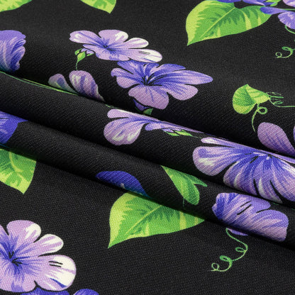 Balenciaga Italian Purple, Vibrant Green and Black Violets Virgin Wool Twill Full