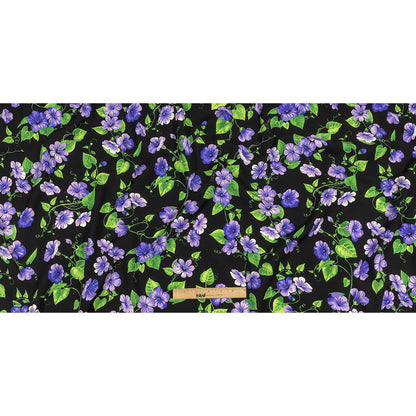 Balenciaga Italian Purple, Vibrant Green and Black Violets Virgin Wool Twill Drape