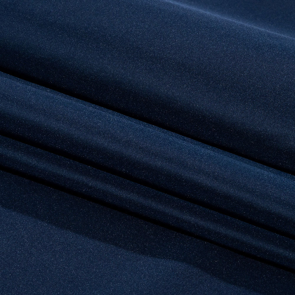 Balenciaga Italian Dark Blue Polyester and Viscose Micro Faille Folded