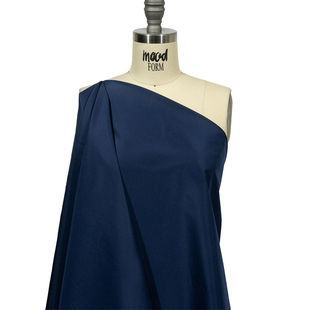 Balenciaga Italian Dark Blue Polyester and Viscose Micro Faille Drape