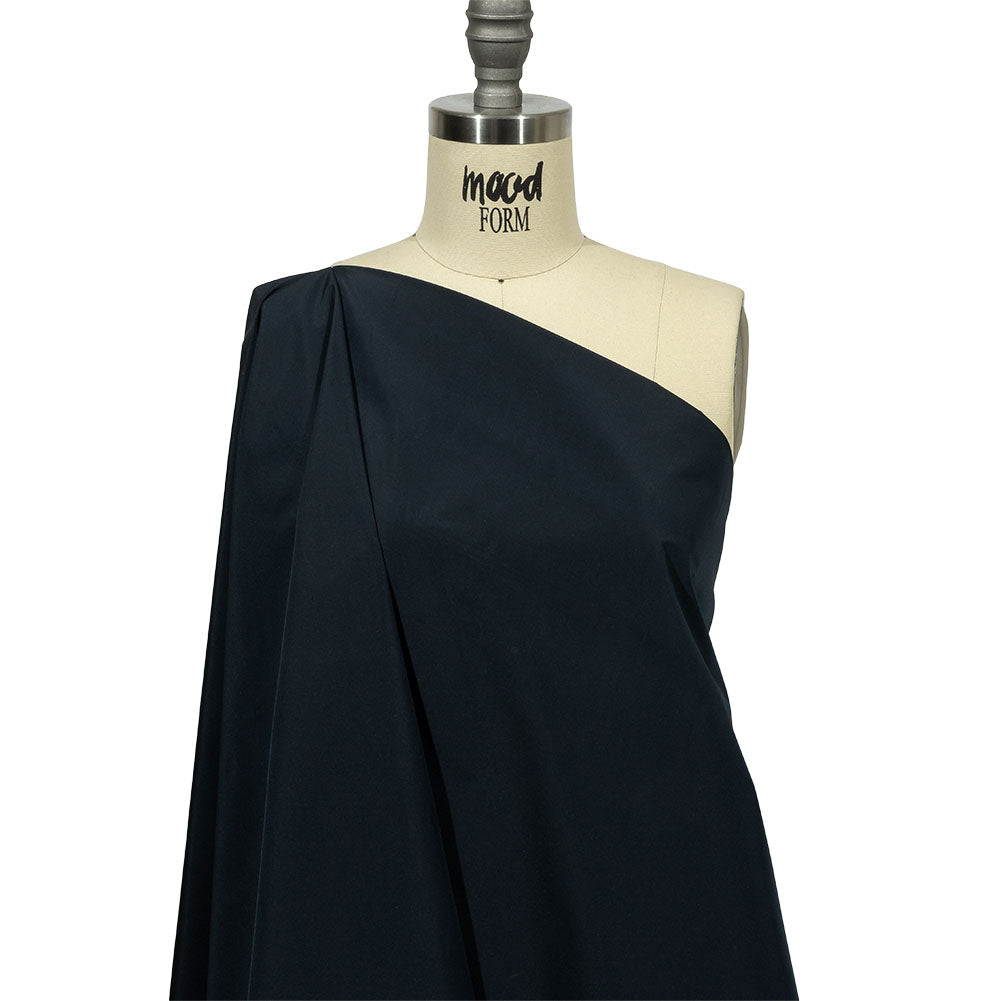 Balenciaga Italian Midnight Navy Polyester and Viscose Micro Faille Drape