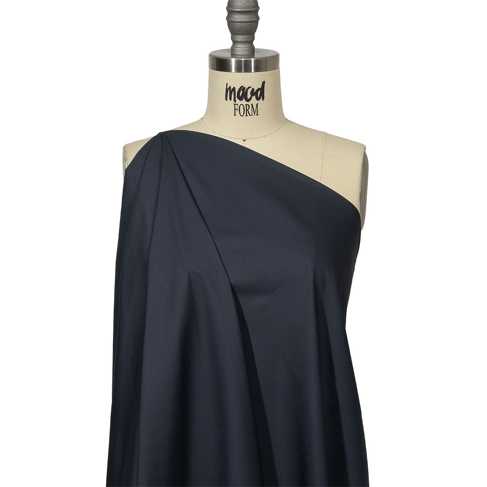 Balenciaga Italian Midnight Navy Lightweight Polyester Poplin Drape