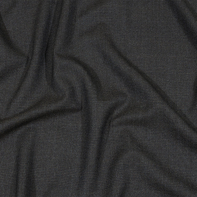 Balenciaga Italian Black Iris, Brown and Blue Ice Glen Check Wool Suiting