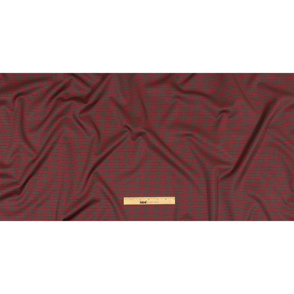Balenciaga Italian Red, Navy and Brown Checked Stretch Nylon and Viscose Jacquard Knit Full