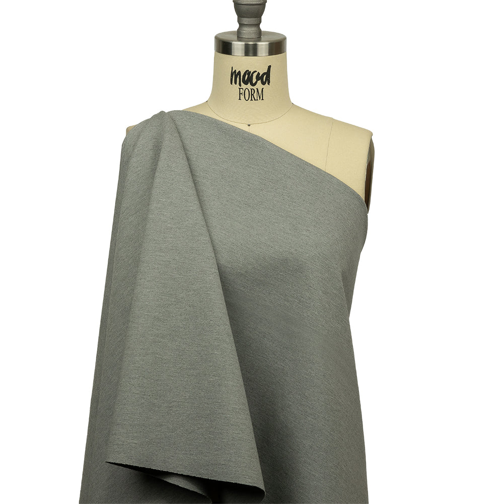 Stretch Ponte Knit - Light Heathered Gray - Papilio Collection - Drape