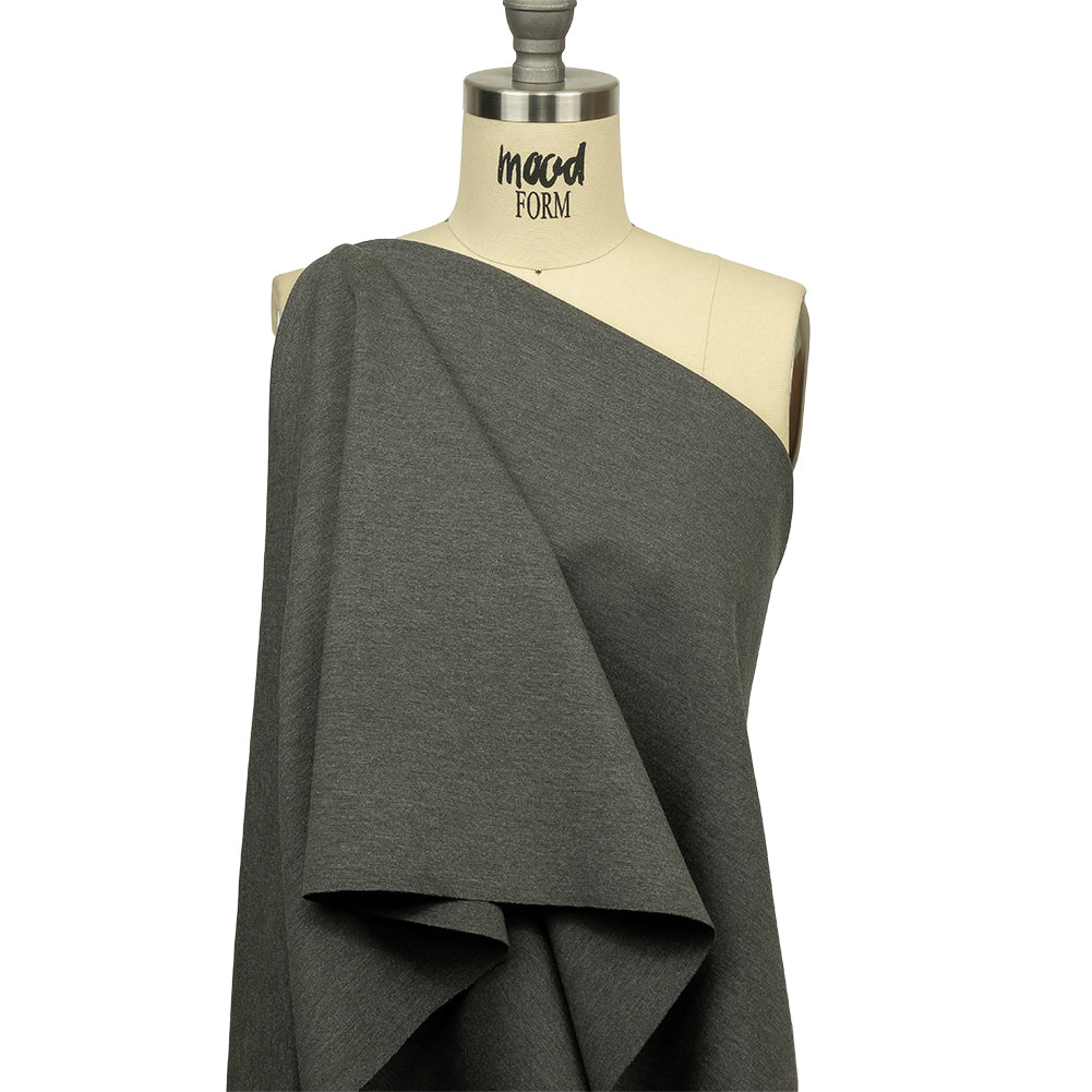Stretch Ponte Knit - Dark Heathered Gray - Papilio Collection - Drape