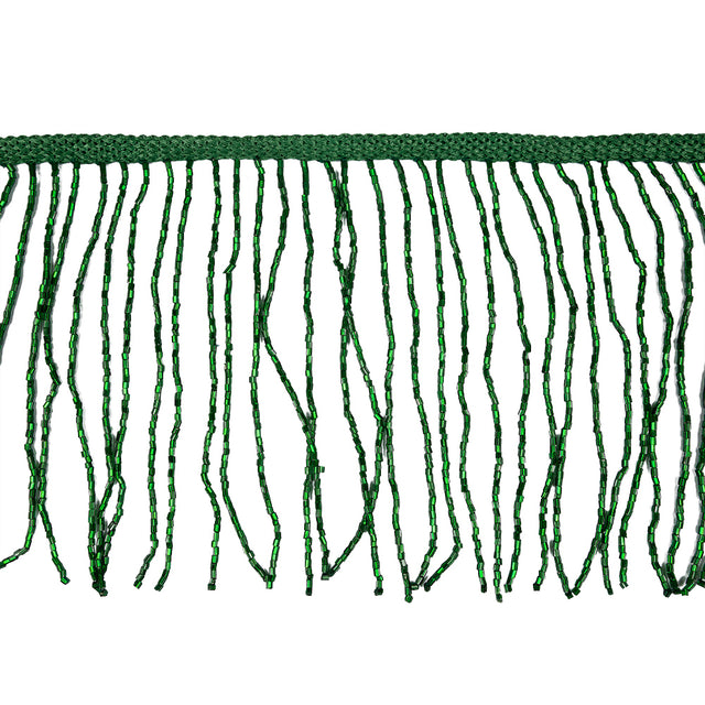 Green Beaded Fringe on Braided Lip - 5"