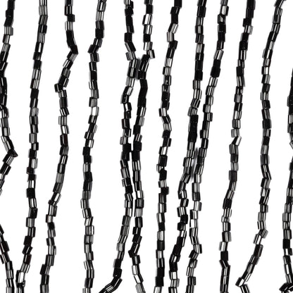 Charcoal Beaded Fringe on Braided Lip - 5"