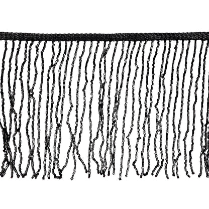 Charcoal Beaded Fringe on Braided Lip - 5"