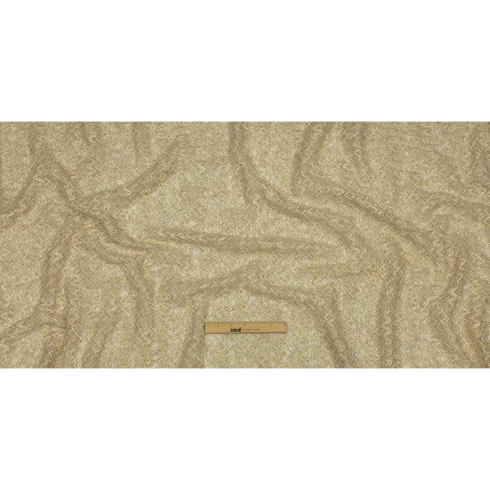 Famous Designer Natural Zig Zags and Diamonds Linen and Cotton Novelty Woven Full