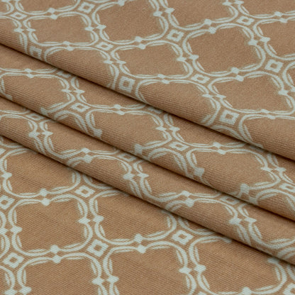 Beige and Pale Mint Decorative Lattice Polyester and Rayon Jersey Folded