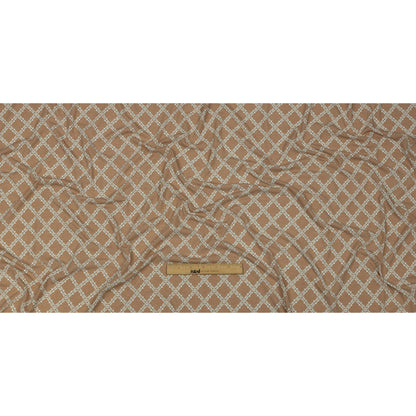 Beige and Pale Mint Decorative Lattice Polyester and Rayon Jersey Full