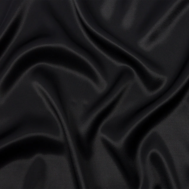 Sustainable Viscose Fluid Satin - Black - Mood Exclusive Elliana Collection