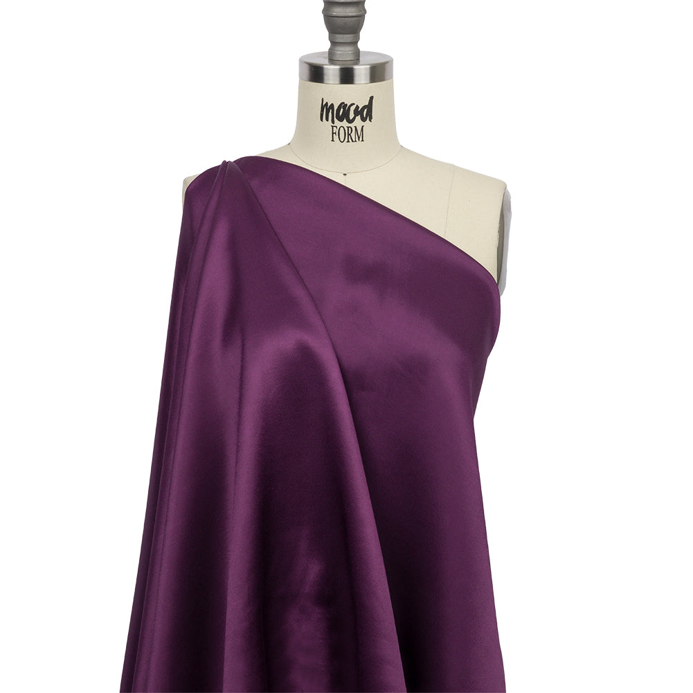 Sustainable Viscose Fluid Satin - Plum - Mood Exclusive Elliana Collection - Drape
