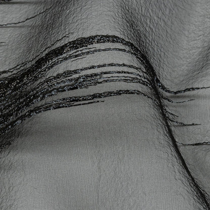Metallic Black Sleek Streaks Luxury Burnout Brocade