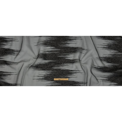 Metallic Black Sleek Streaks Luxury Burnout Brocade