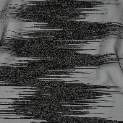 Metallic Black Sleek Streaks Luxury Burnout Brocade
