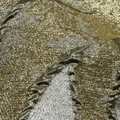 Metallic Silver and Gold Mottled Floral Luxury Brocade