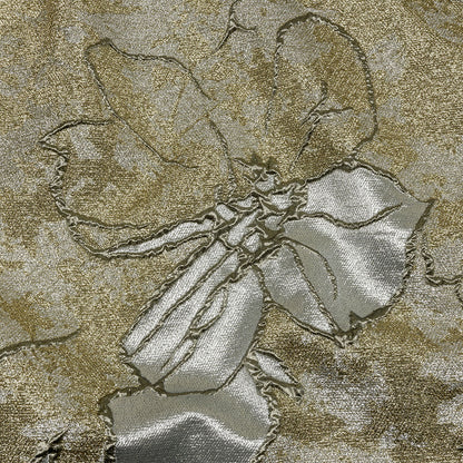 Metallic Silver and Gold Mottled Floral Luxury Brocade