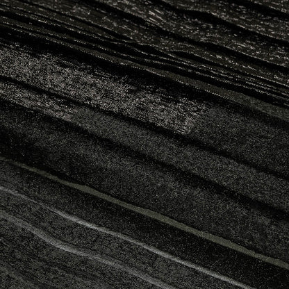 Metallic Black Diagonal Waves Pleated Luxury Burnout Brocade