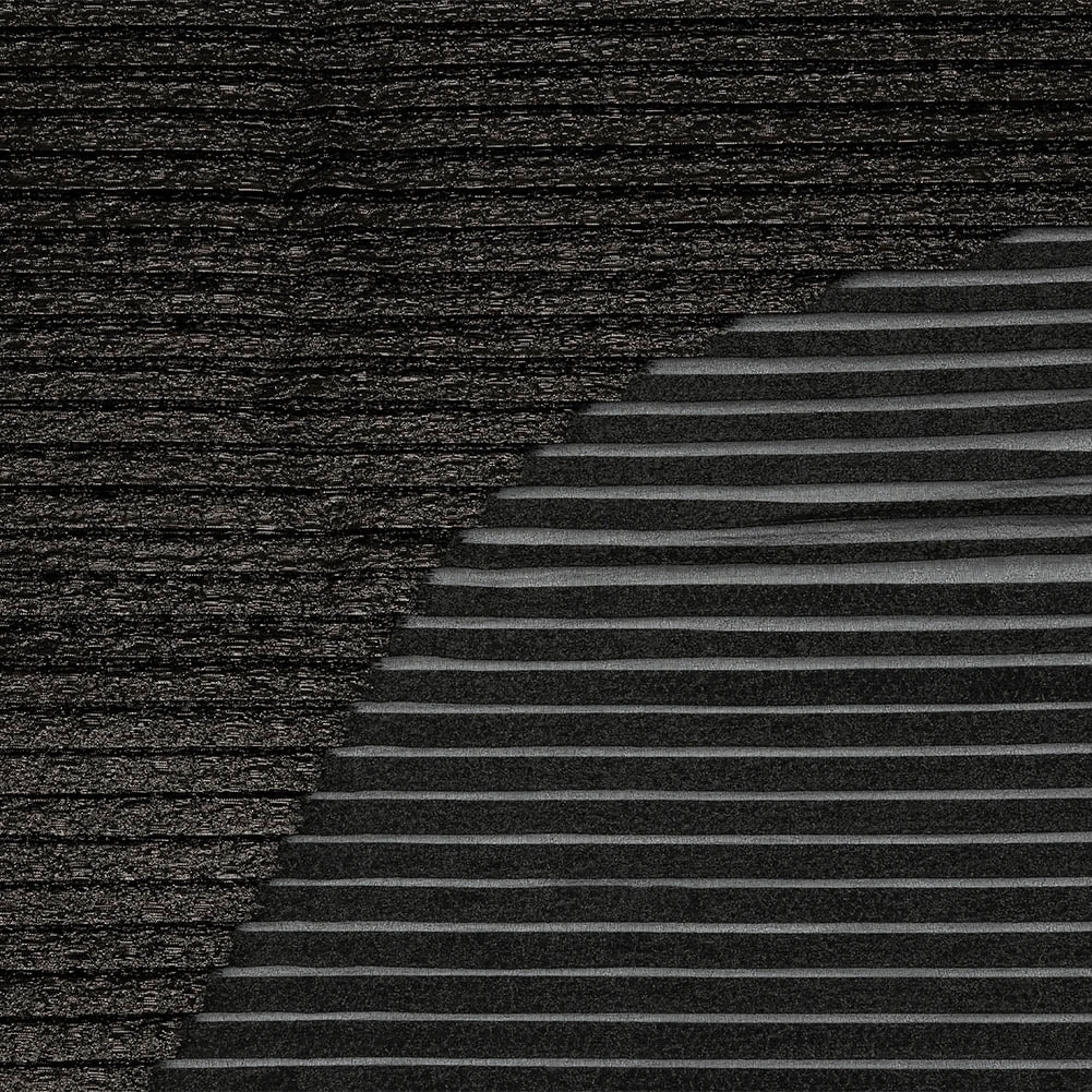 Metallic Black Diagonal Waves Pleated Luxury Burnout Brocade