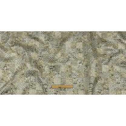 Metallic Silver Plate and GoldFinch Patchwork Luxury Brocade