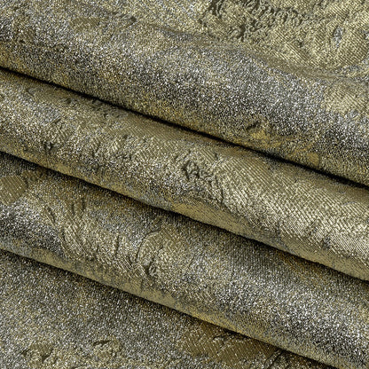 Metallic Ice Palace and Gold Crackled Floral Luxury Brocade