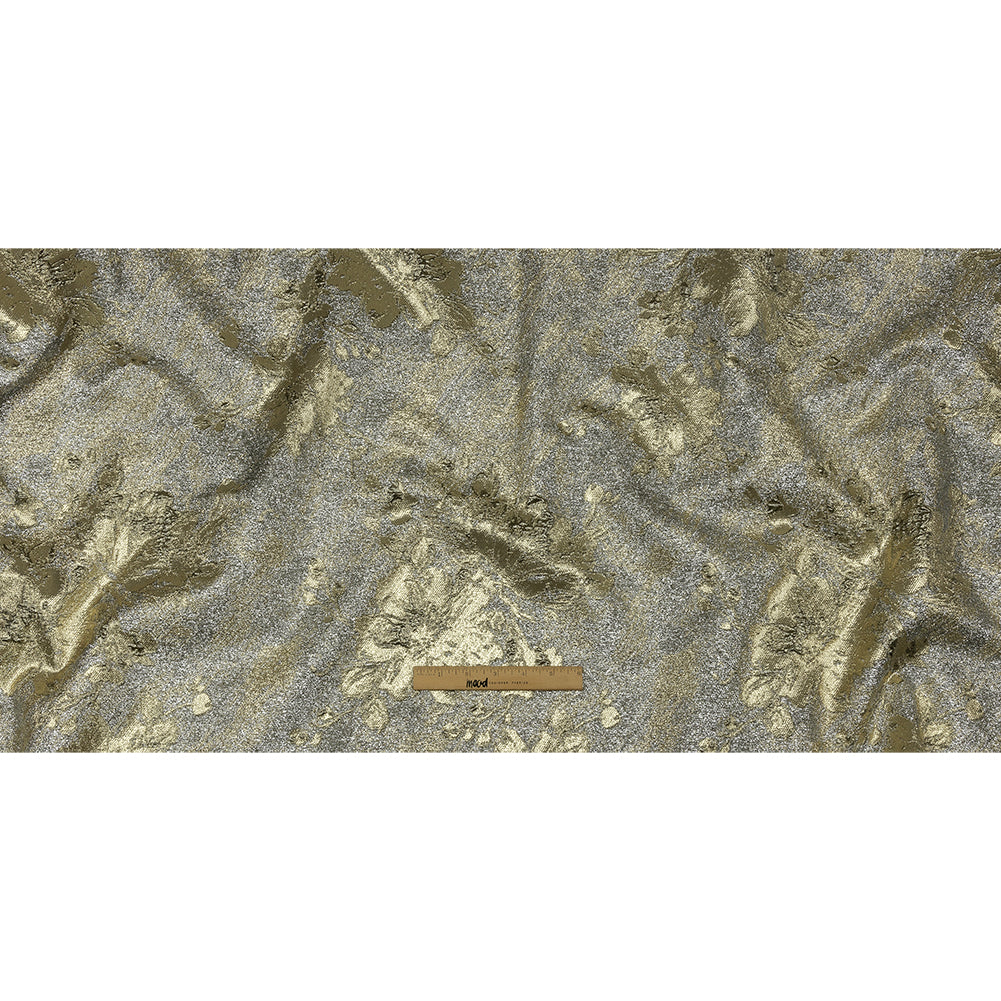 Metallic Ice Palace and Gold Crackled Floral Luxury Brocade - Full