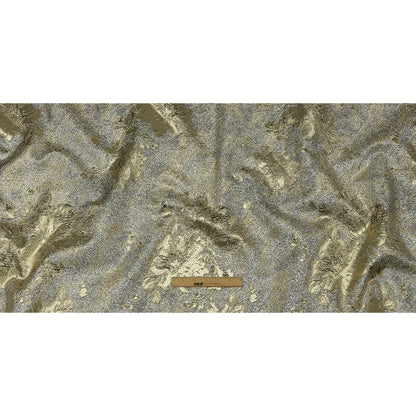 Metallic Ice Palace and Gold Crackled Floral Luxury Brocade