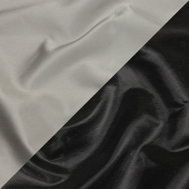 Olwyn Metallic Charcoal and Pale Gray Double Faced Luxury Mikado