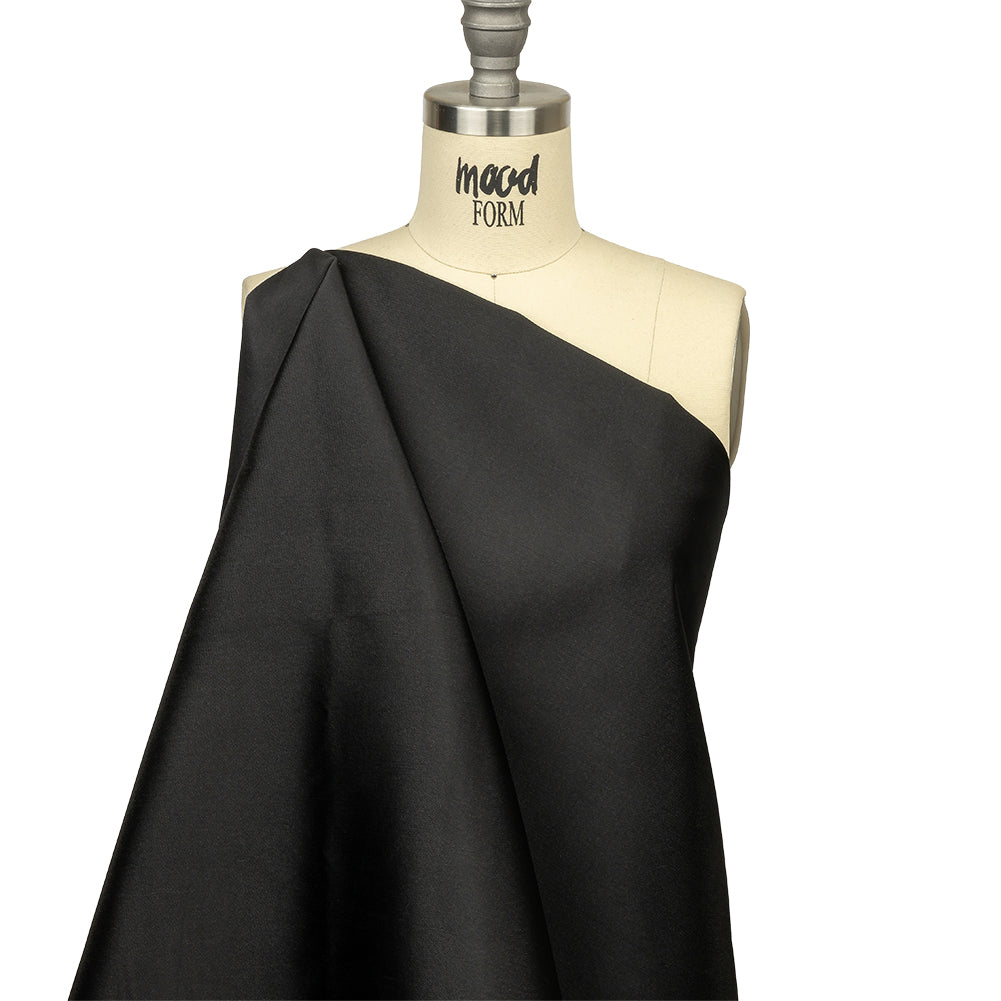 Olwyn Metallic Black Double Faced Luxury Mikado - Drape