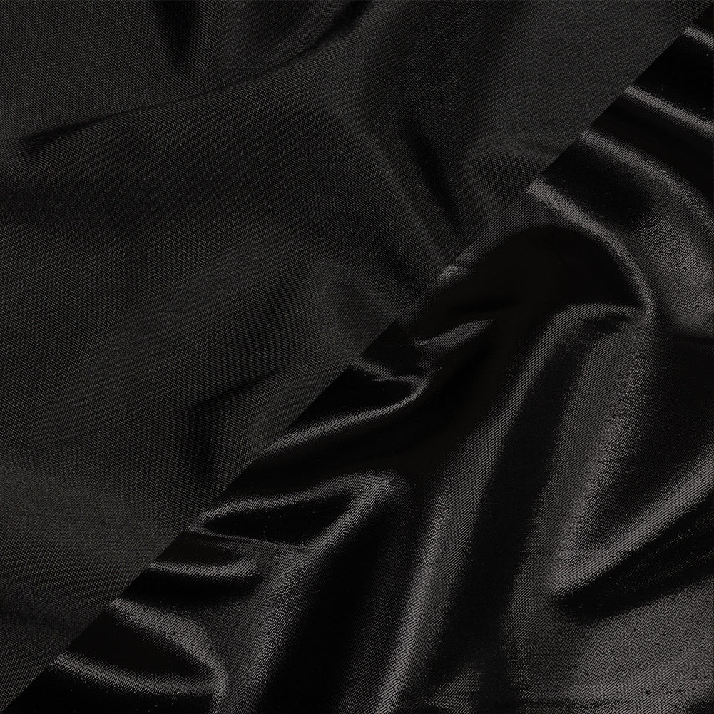 Olwyn Metallic Black Double Faced Luxury Mikado