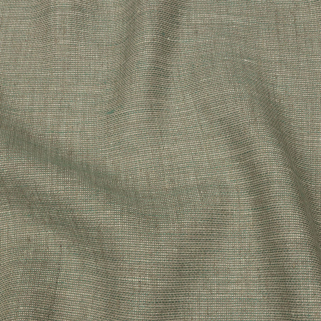 Fern and Natural Tweedy Linen Woven