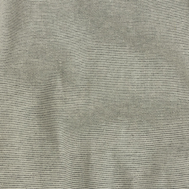 Black and White Linen and Rayon Chenille Stripes Woven