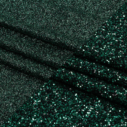 Double Faced Glitter Tulle - Dark Emerald and Black - Gala Collection