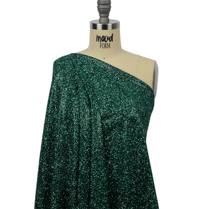 Double Faced Glitter Tulle - Dark Emerald and Black - Gala Collection