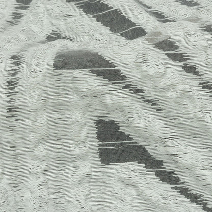 Metallic White Overlapped Nested Triangles Luxury Burnout Brocade