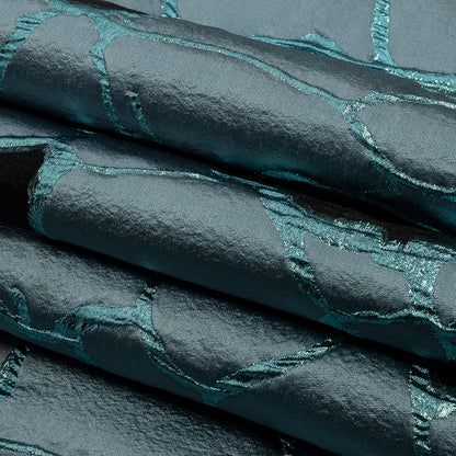 Metallic Light Blue Abstract Luxury Burnout Brocade