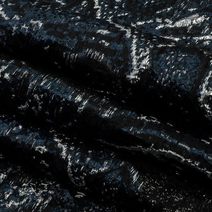 Metallic Silver and Black Abstract Luxury Burnout Brocade