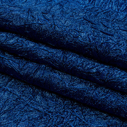 Astrolabe Metallic Royal Blue Crinkled Luxury Brocade with Black Backing