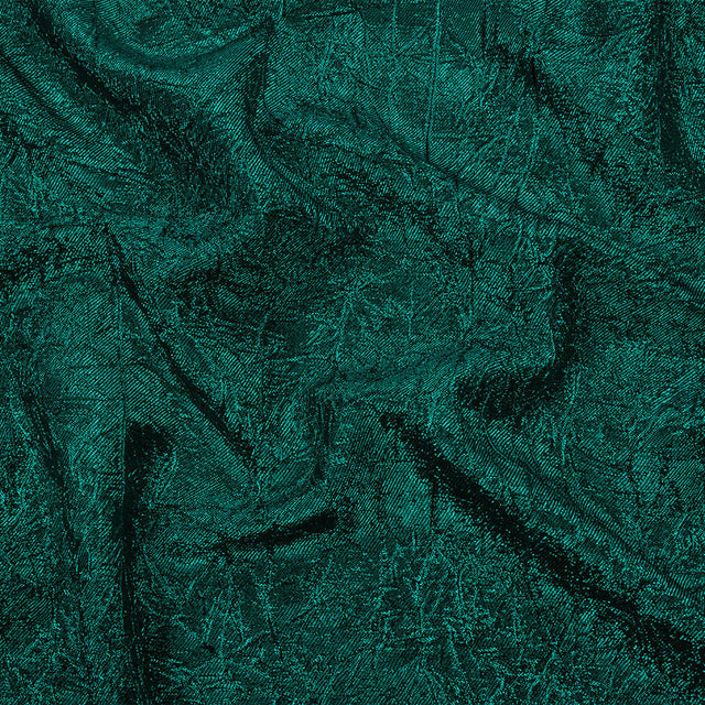 Astrolabe Metallic Teal Crinkled Luxury Brocade with Black Backing