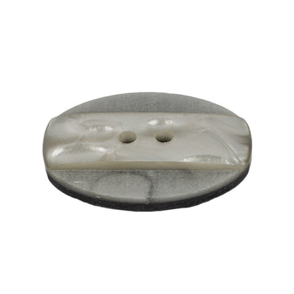 Light Smoke Iridescent and Matte 2-Hole Oval Button - 44L/28mm Folded