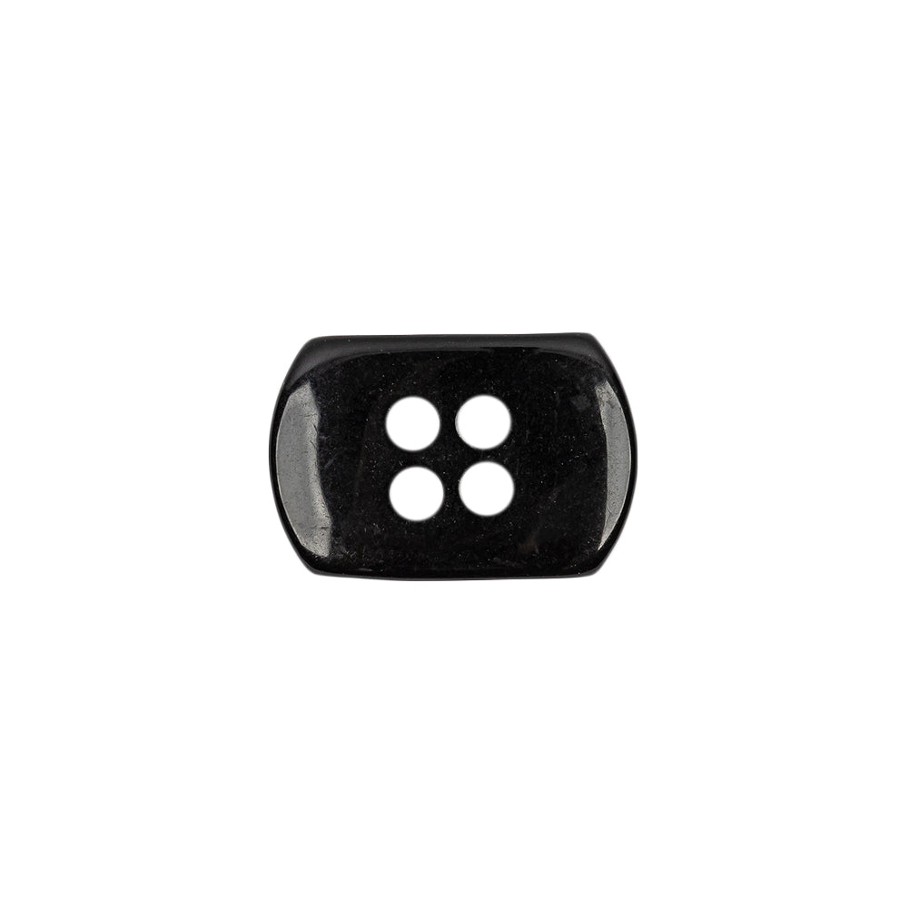 Italian Smoky Iridescent Rectangular 4-Hole Plastic Button - 28L/18mm Detail