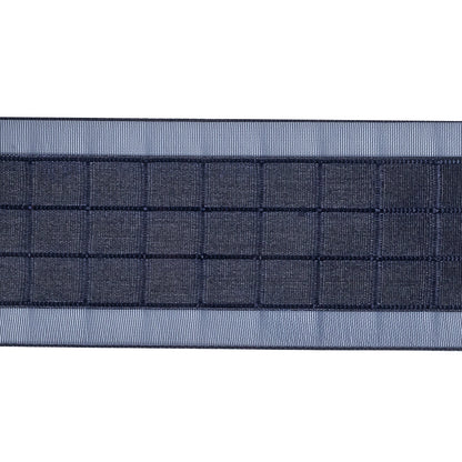 Navy Squares and Sheer Borders Ribbon - 36mm Detail