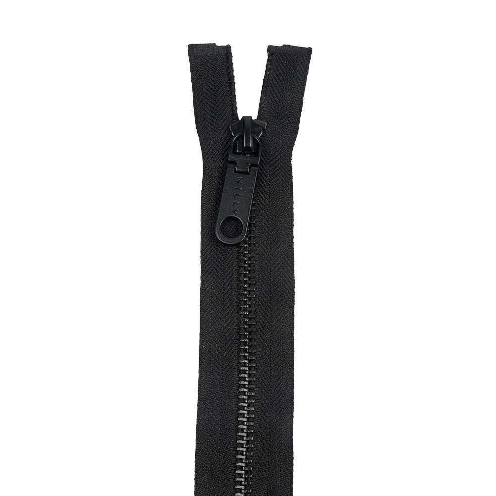 Milly Black T5 Open End Metal Zipper - 36" Detail